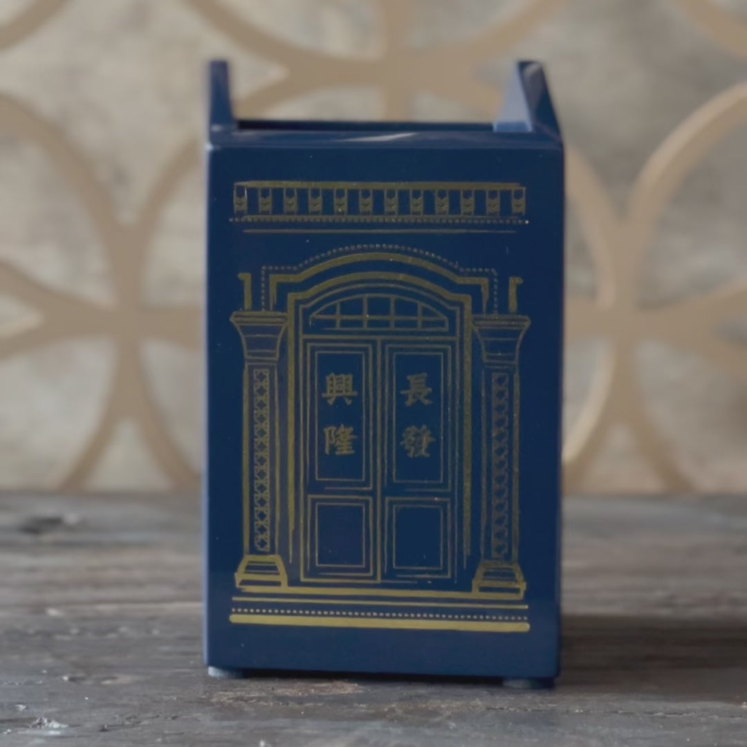 Shophouse Blessings Desk Organiser (Blue)